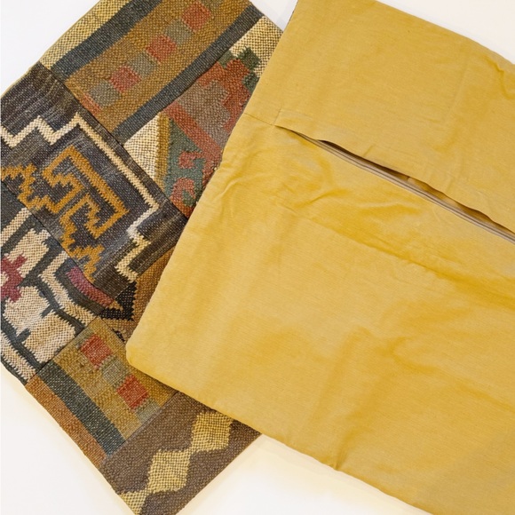 Handmade 24”x24” Turkish Kilim Patchwork Pillow Covers - Picture 8 of 12